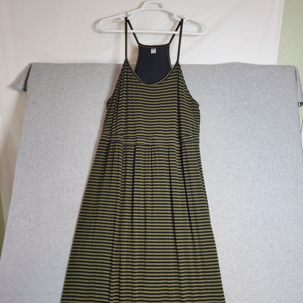 Old Navy Black and Olive Green Striped Maxi Dress - Picture 2 of 11